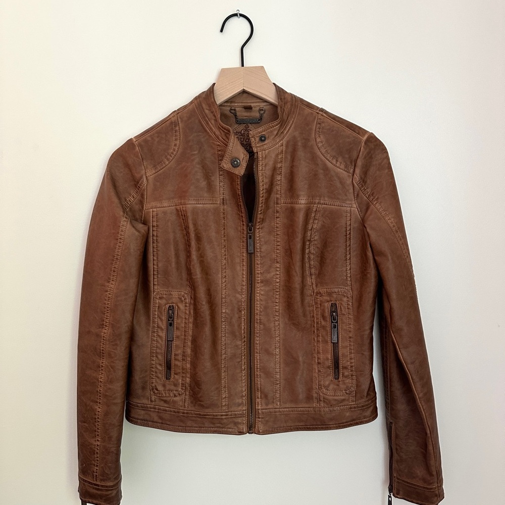 Jou Jou Tan Leather Jacket
